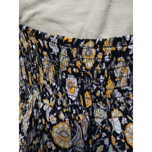 Forever 21 Crochet Floral Sundress L Black Babydoll Maxi Festival Hippie Gypsy - Picture 11 of 16